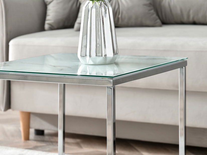 Konferenční stolek Bella S (bílá + chromová)