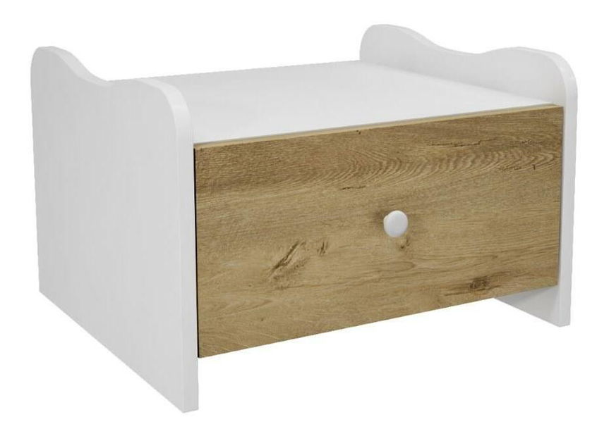 Jednolůžková postel 90 cm Sabese 3 (dub + bílá) (s roštem)