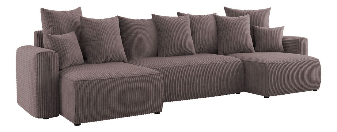 Rohová sedačka Denia U (tmavě hnědá) (P)