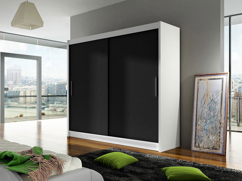 Šatní skříň Baker (bílá + černá)