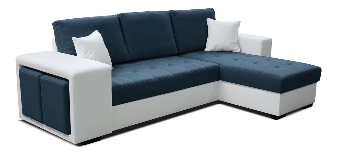 Rohová sedací souprava Thema Lux 2F+L (modrá + bílá) (P)