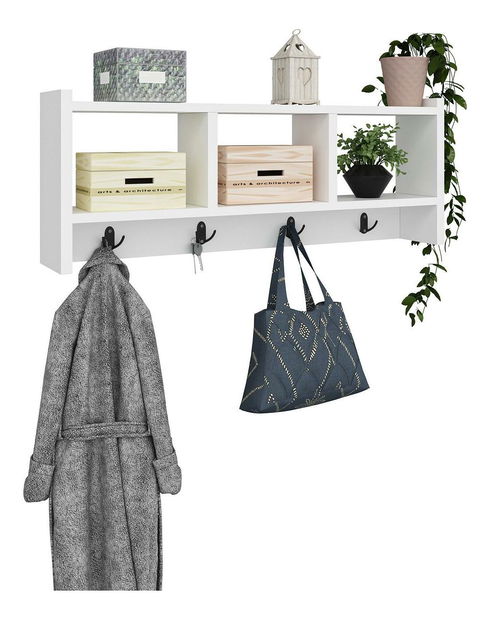 Nástěnný věšák Dekube 1 (bílá)