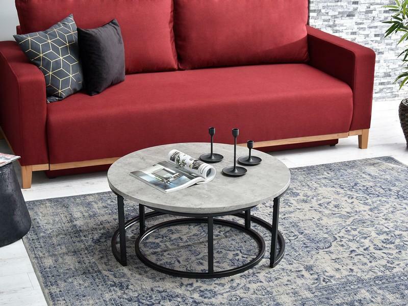 Konferenční stolek Kolja Zest Xl (beton + černá)