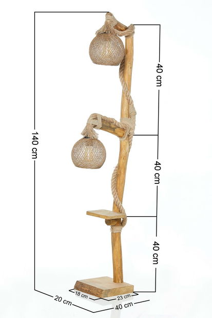 Stojanová lampa Rustecolla 3 (přírodní)