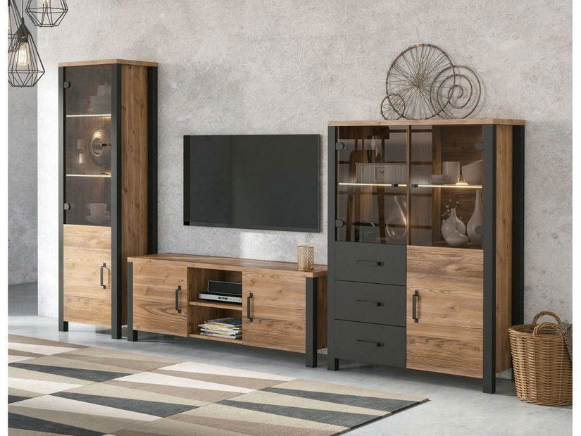 TV stolek/skříňka Olan (appenzeller + černá)