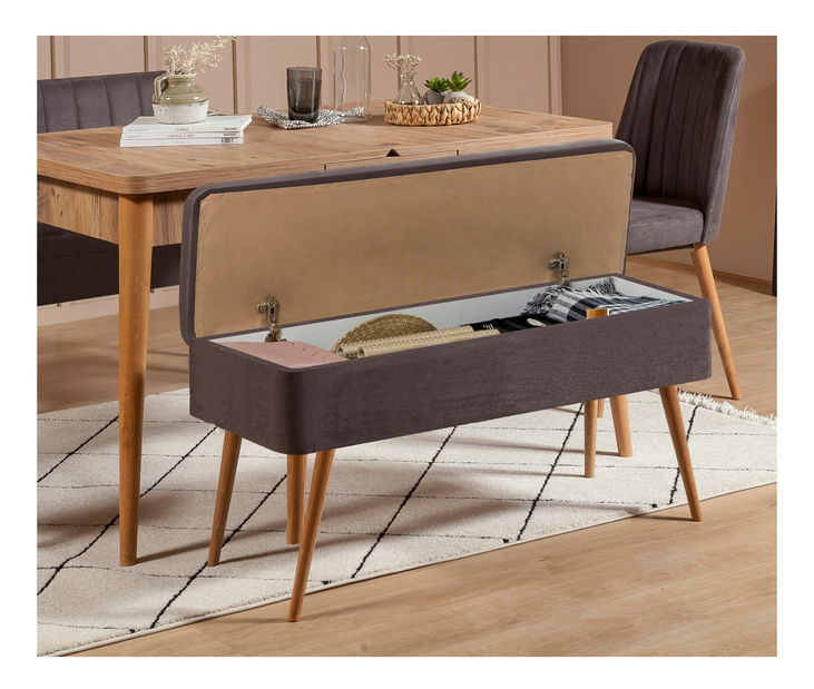 Jídelní set Vlasta 2 (borovice antlantic + antracit) (pro 6 osob)