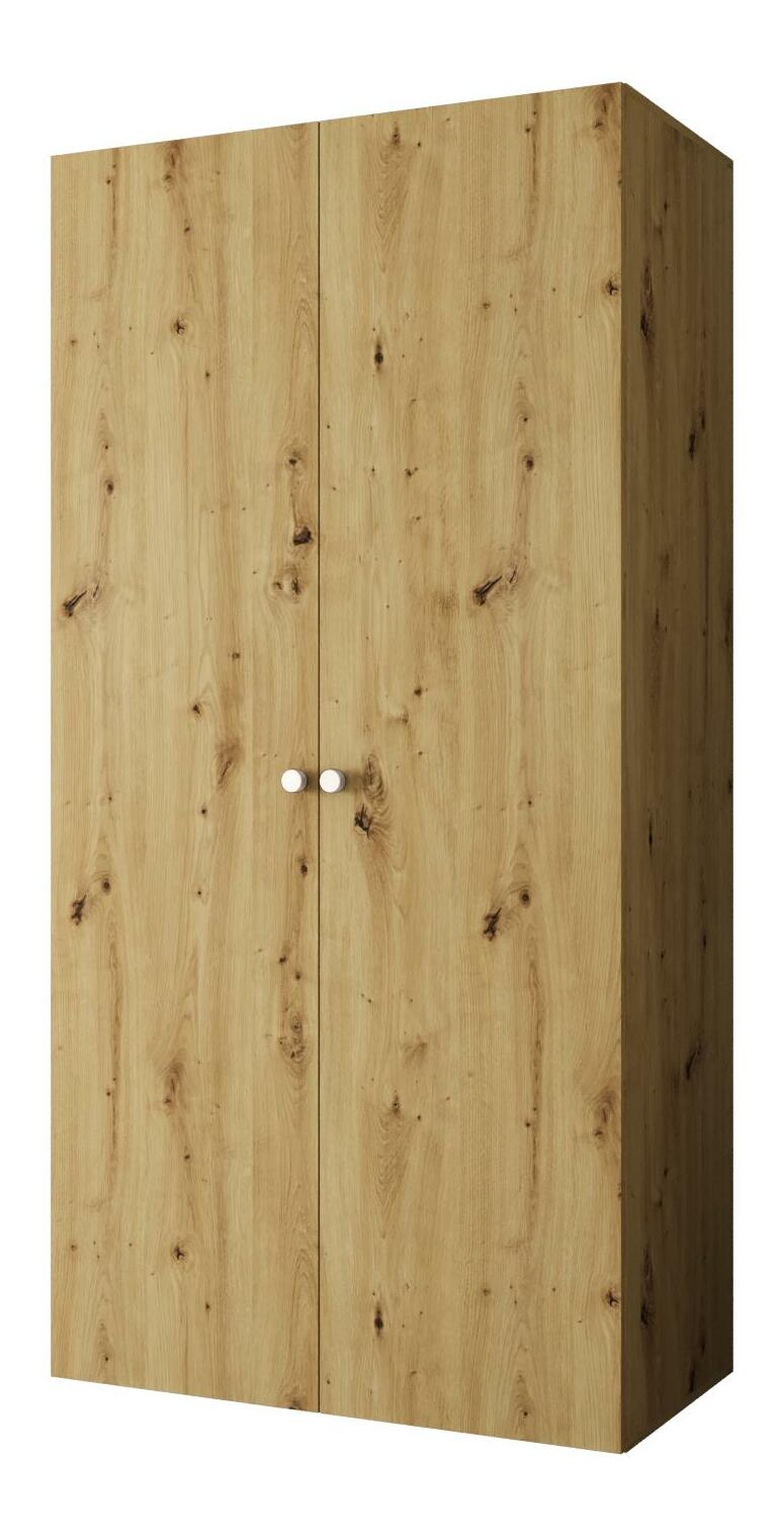 Šatní skříň 100 cm Parna 1 (dub artisan + stříbrná)