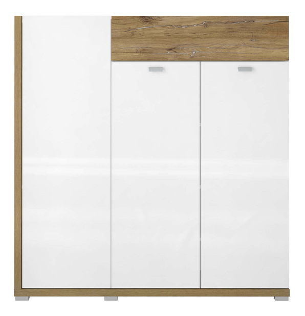 Komoda Laree Typ 76 (dub flagstaff + lesk bílý)