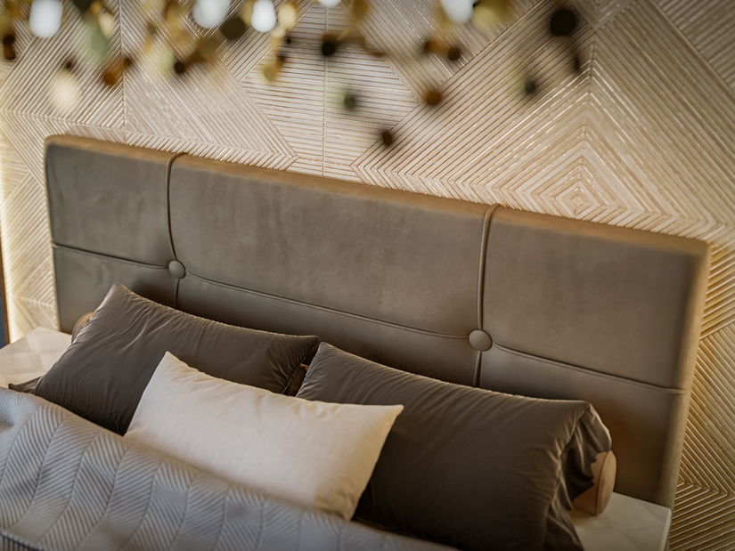 Jednolůžková boxspring postel 120 cm Gal (tmavobéžová) (s matrací a úl. prostorem)