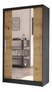 Šatní skříň Coletta II (černá + dub artisan)