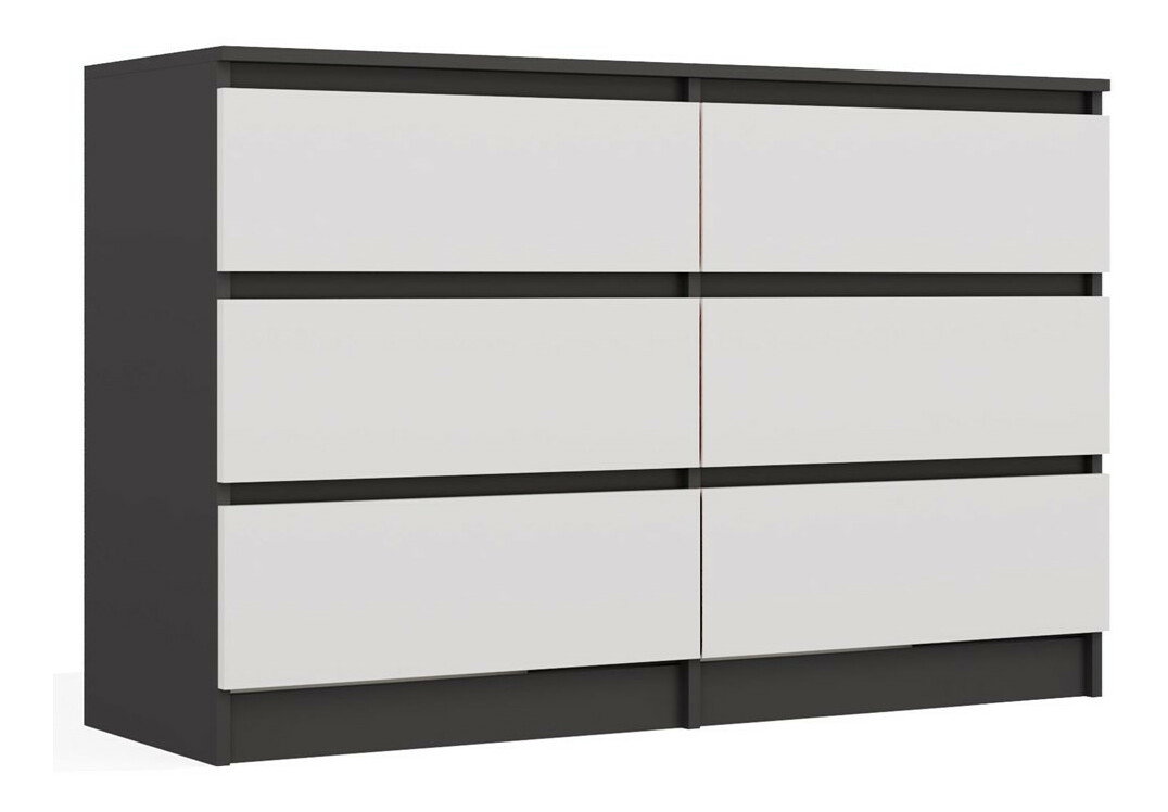 Komoda Musecalo 6 120 (antracit + bílá)