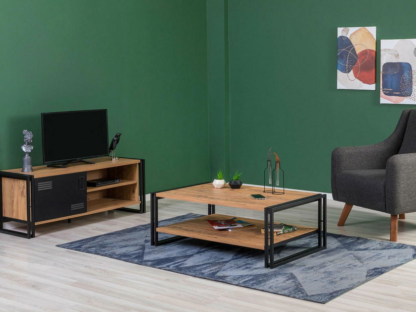 Souprava nábytku do obývacího pokoje Cosmopolitan 28 (atlantická borovice + černá)