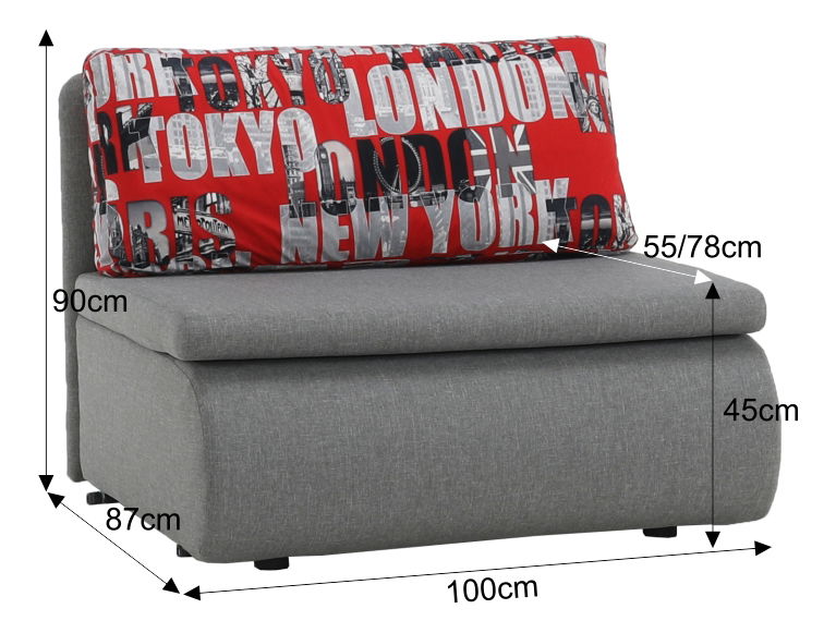 Křeslo Kotu (šedá)