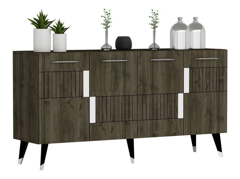 Skříňka Lotoka 2 (ořech + stříbrná)