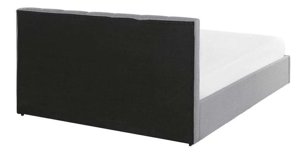 Manželská postel 140 cm DARGAN (šedá) (textil) (s roštem a úl. prostorem)