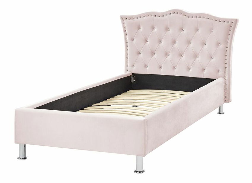 Jednolůžková postel 200 x 90 cm Metty (růžová) (s roštem)