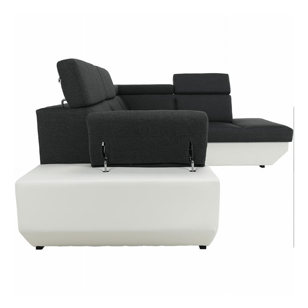 Rohová sedací souprava Akron bílá + tmavošedá (P)