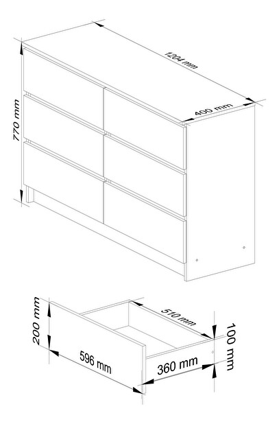 Komoda Kapil (wenge + dub sonoma) *výprodej