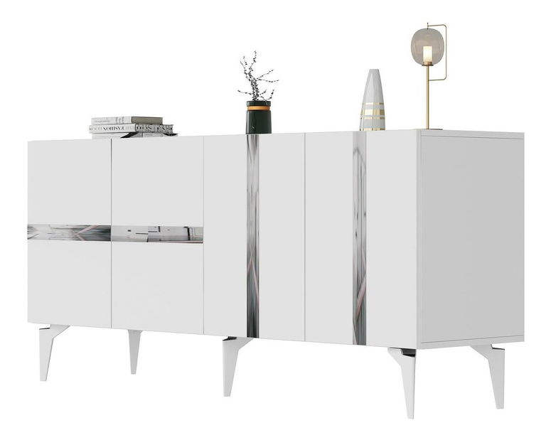 Skříňka Vekika 1 (bílá + stříbrná)