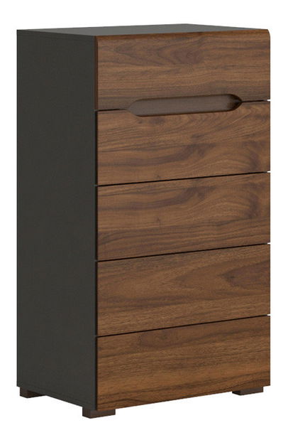 Komoda BRW Elpasso KOM5S/60 (Šedý wolfram + Ořech kolumbie)