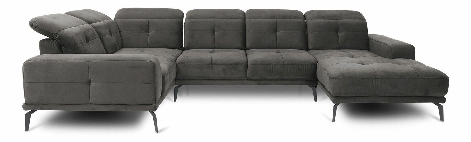 Rohová sedačka ve tvaru U Nicolette (šedohnědá) (L)