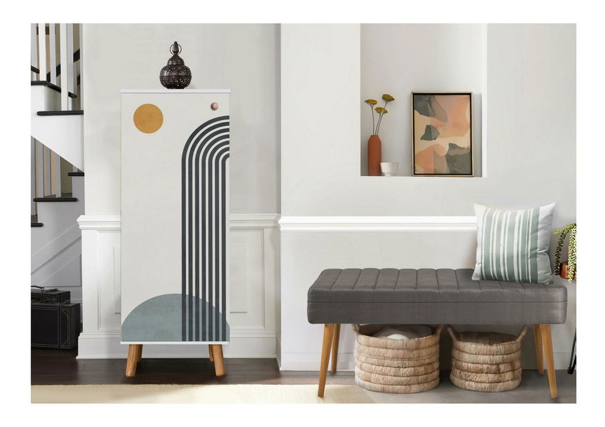 Předsíňová sestava Beside 2 (bílá + šedá)