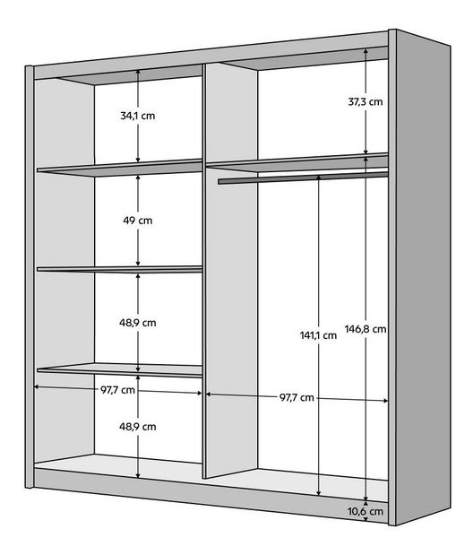 Skříň Bogota 2 (bílá + dub artisan)