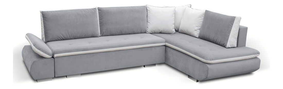 Rohová sedací souprava Artamo (světlešedá + bílá) (P)