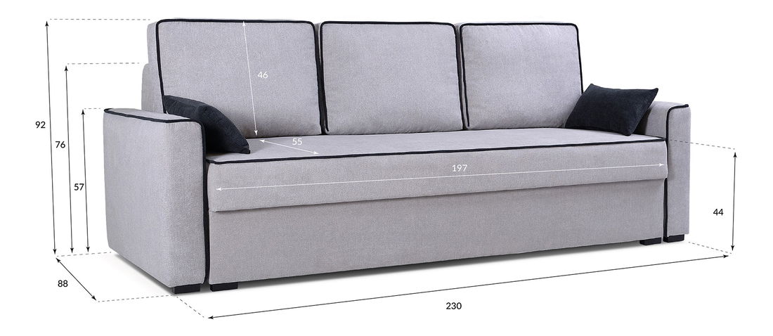 Pohovka Stellaria (antracit + žlutá)