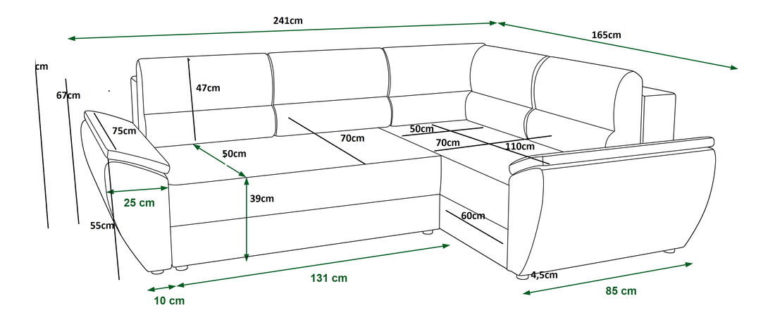 Rohová sedací souprava Radiant Plus (černá + šedá) (P)