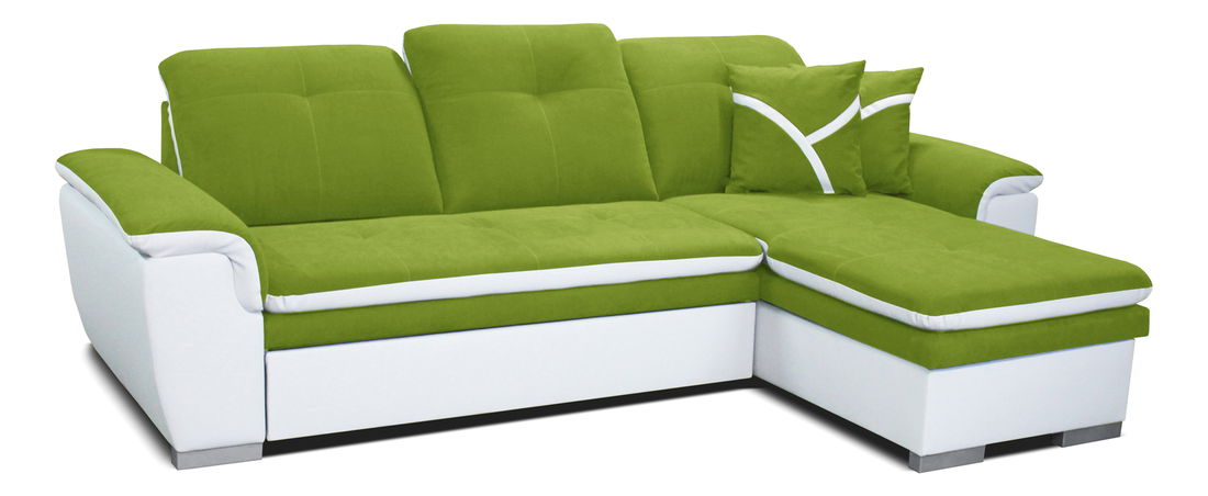 Rohová sedací souprava Estevan 2F+L (zelená + bílá) (P)