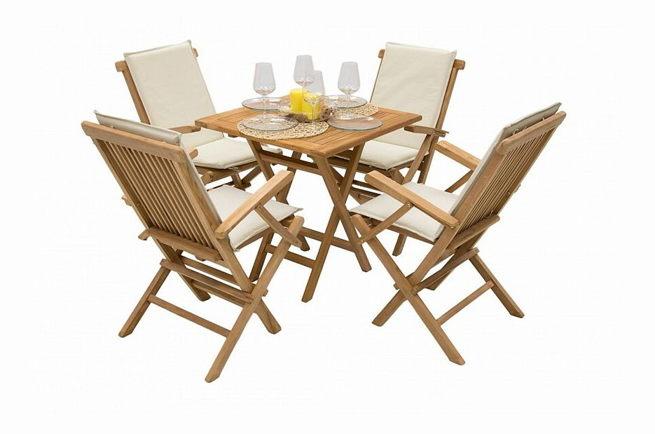 Zahradní sestava Ivory Balcony II. 1+4 (Teak) *polštářky zad ZDARMA