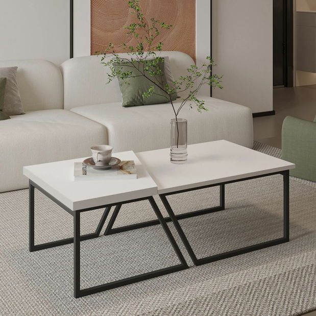 Set konferenčních stolků Veronico (bílá)