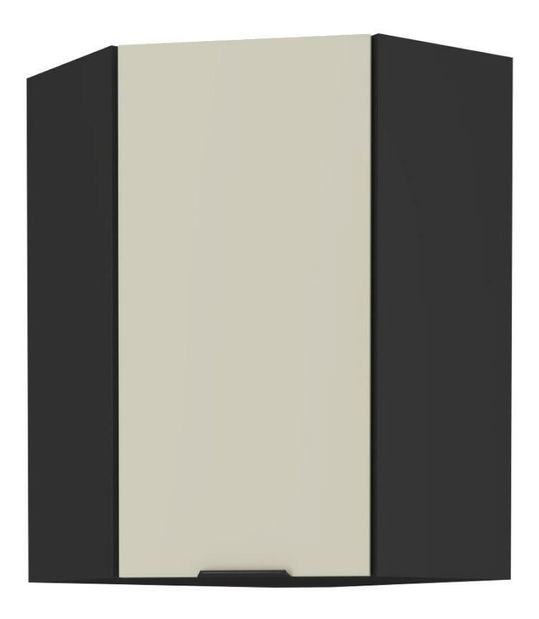 Horní rohová kuchyňská skříňka Arikona 60x60 GN 90 1F (kašmír + černá)