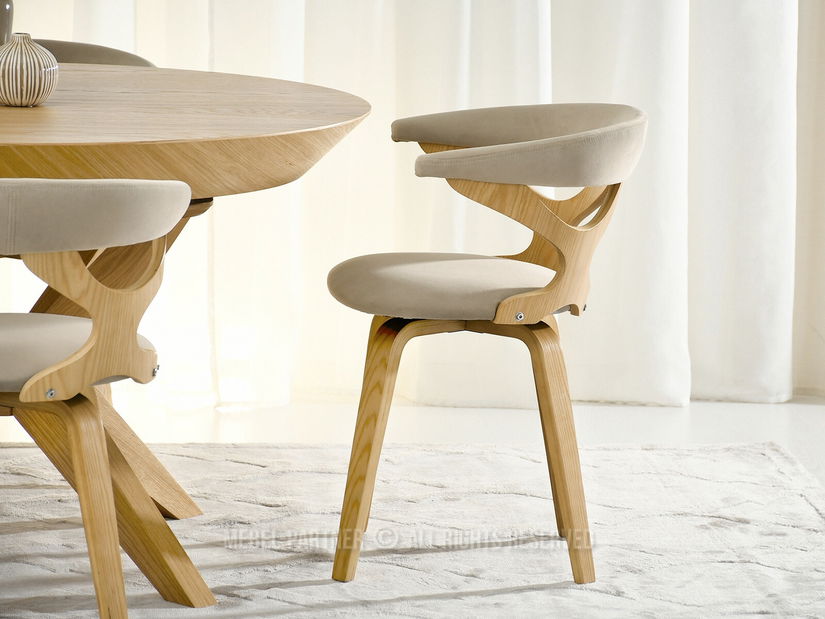 Jídelní židle Bagdád (béžová + dub)