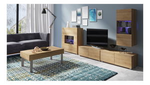 Obývací stěna Calabria C22 (dub zlatý) (bez osvětlení)