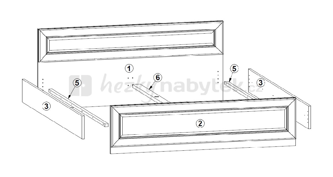 Manželská postel 160 cm BRW LARGO PLOZ160