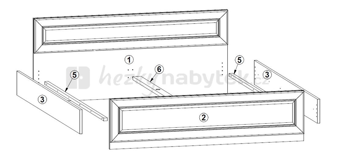 Manželská postel 160 cm BRW LARGO PLOZ160