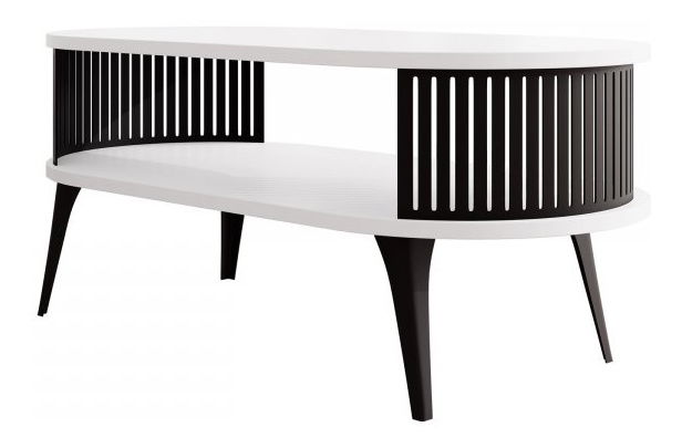 Konferenční stolek Mezanoa (černá + arktická bílá)