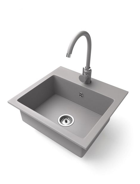 Kuchyňský dřez Donius (šedá) (s 1 otvorem pro baterii)