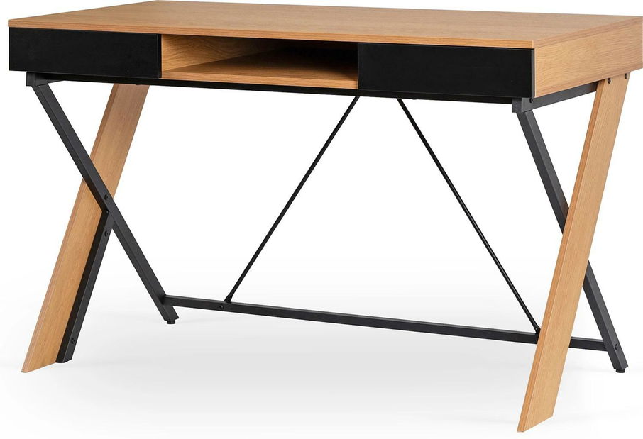 Psací stolek Reaparecio (dub zlatý + černá)