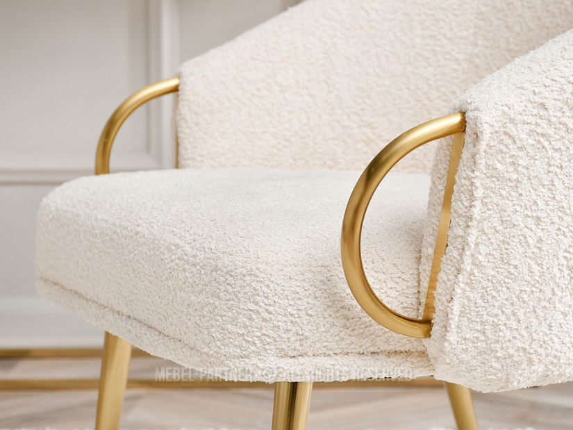 Křeslo Carma F (krémová + zlatá)