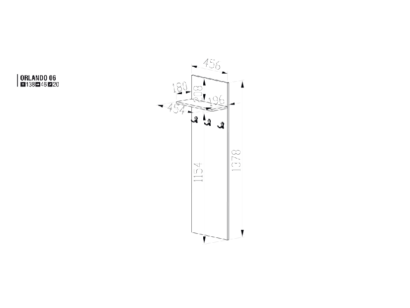 Věšákový panel Orlando 06