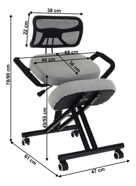 Ergonomická kancelářská židle Rusu (šedohnědá)