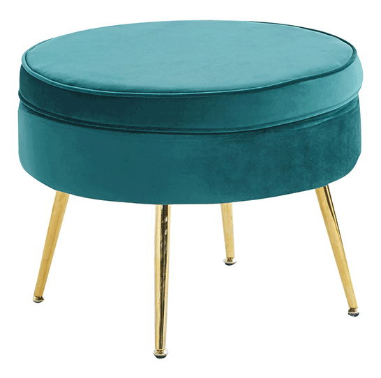 Taburet Nico (smaragdová + zlatá)