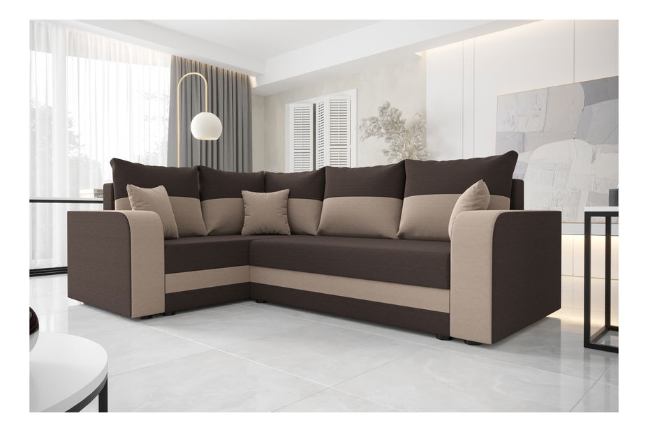 Rohová sedací souprava Harmony Plus (šedá + černá) (L)