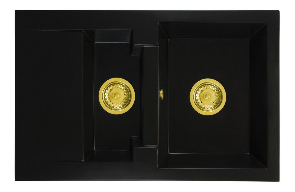 Kuchyňský dřez Dortuna (černá) (bez otvoru pro baterii) (L)