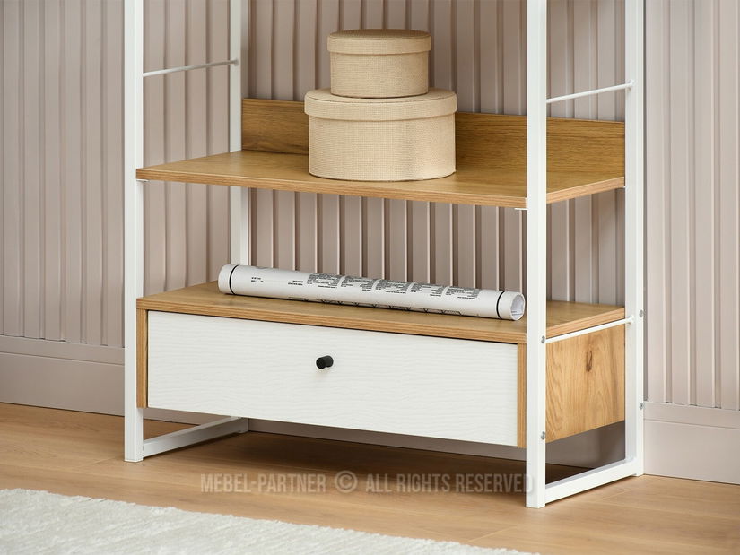 Regál Luca (dub + bílá)