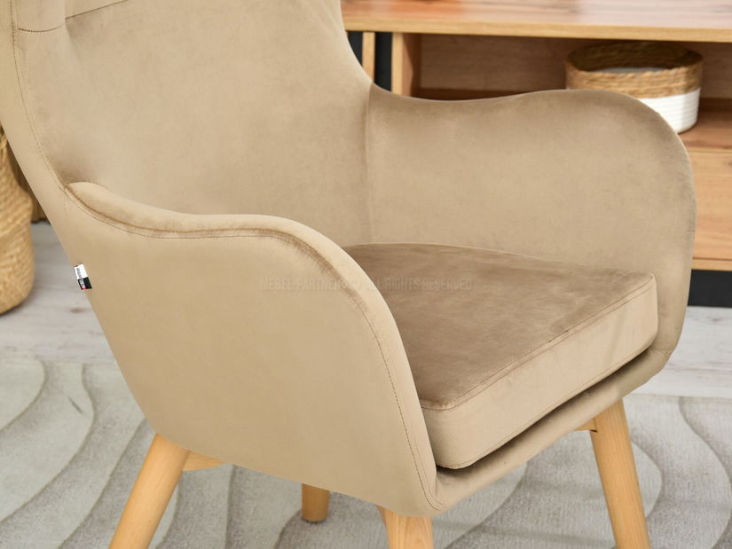 Křeslo Léto (béžová + buk)