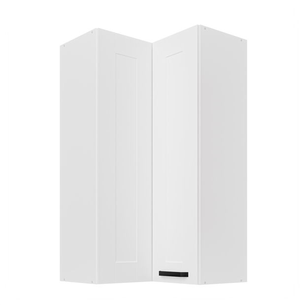 Horní rohová kuchyňská skříňka Lucid 60x60 GN-108 2F (90°) (korpus: bílá + fronta: mdf bílá)